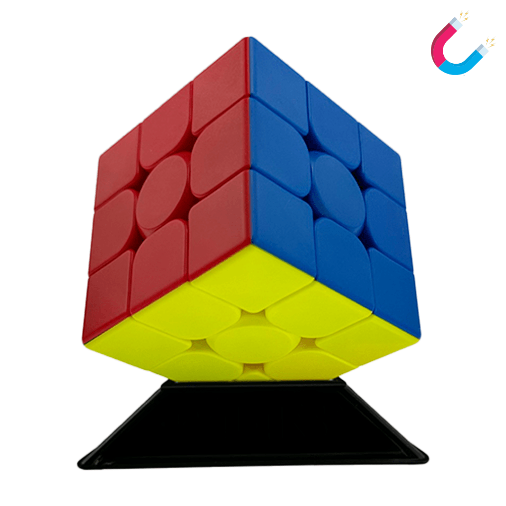Magnetyczna kostka logiczna 3x3x3 MoYu na podstawce — widok z boku