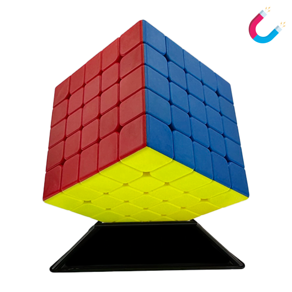 Magnetyczna kostka logiczna 5x5x5 MoYu na podstawce — widok z boku