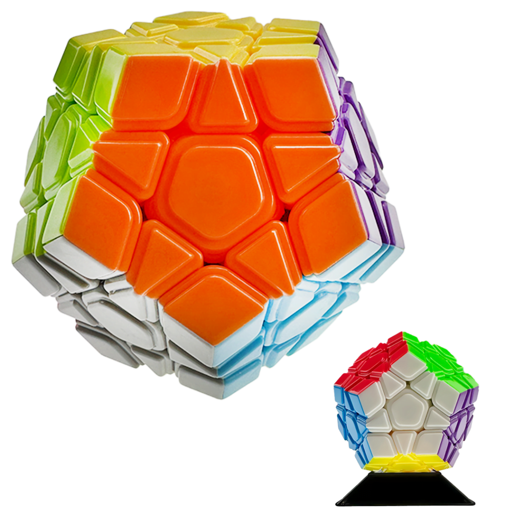 Zestaw MoYu Megaminx i Mirror Gold – obie kostki z podstawkami