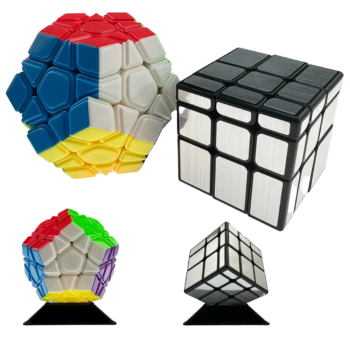 Zestaw kostek logicznych Megaminx, Mirror Srebrna - MoYu - widok główny