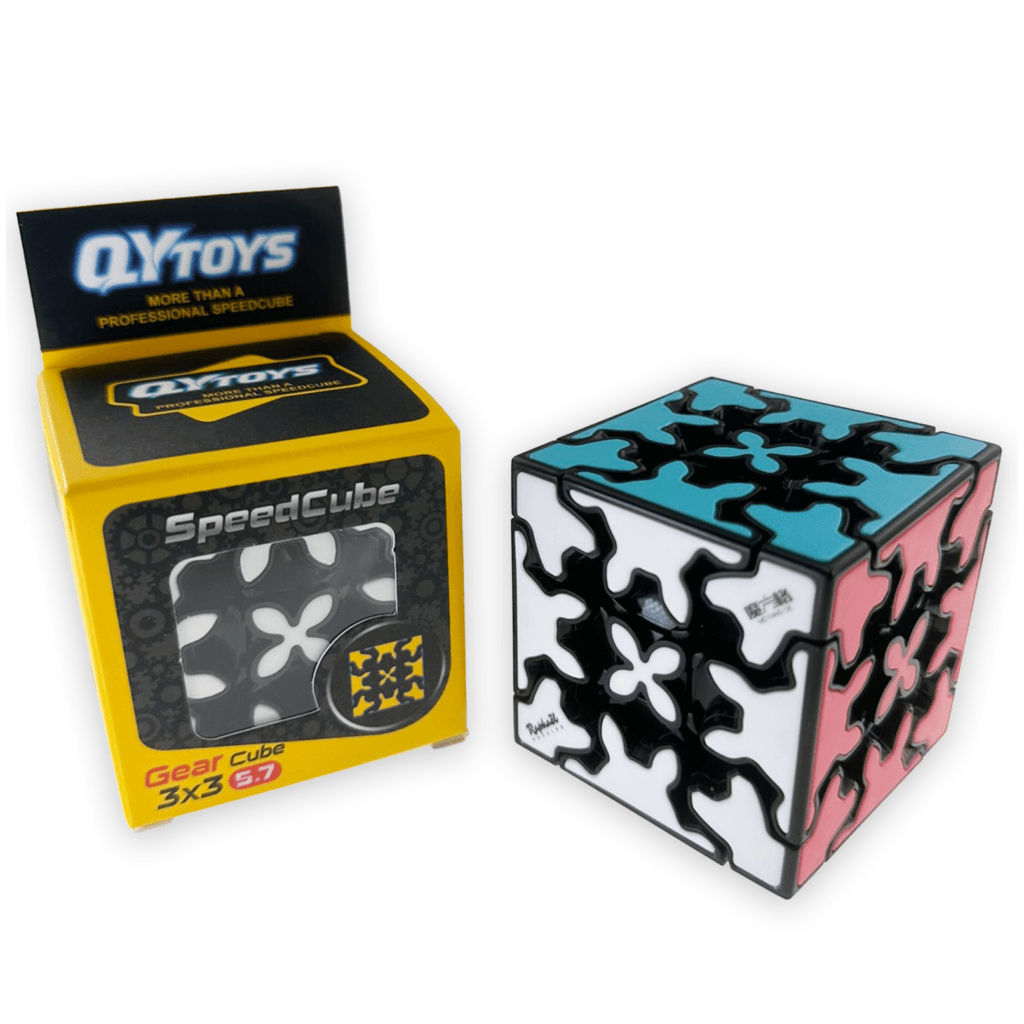 Kostka logiczna QiYi Gear 3x3x3 — zdjęcie produktu na tle