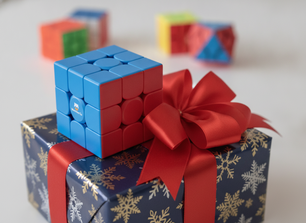 GAN Monster Go 3x3x3 jako prezent na pudełku z wstążką